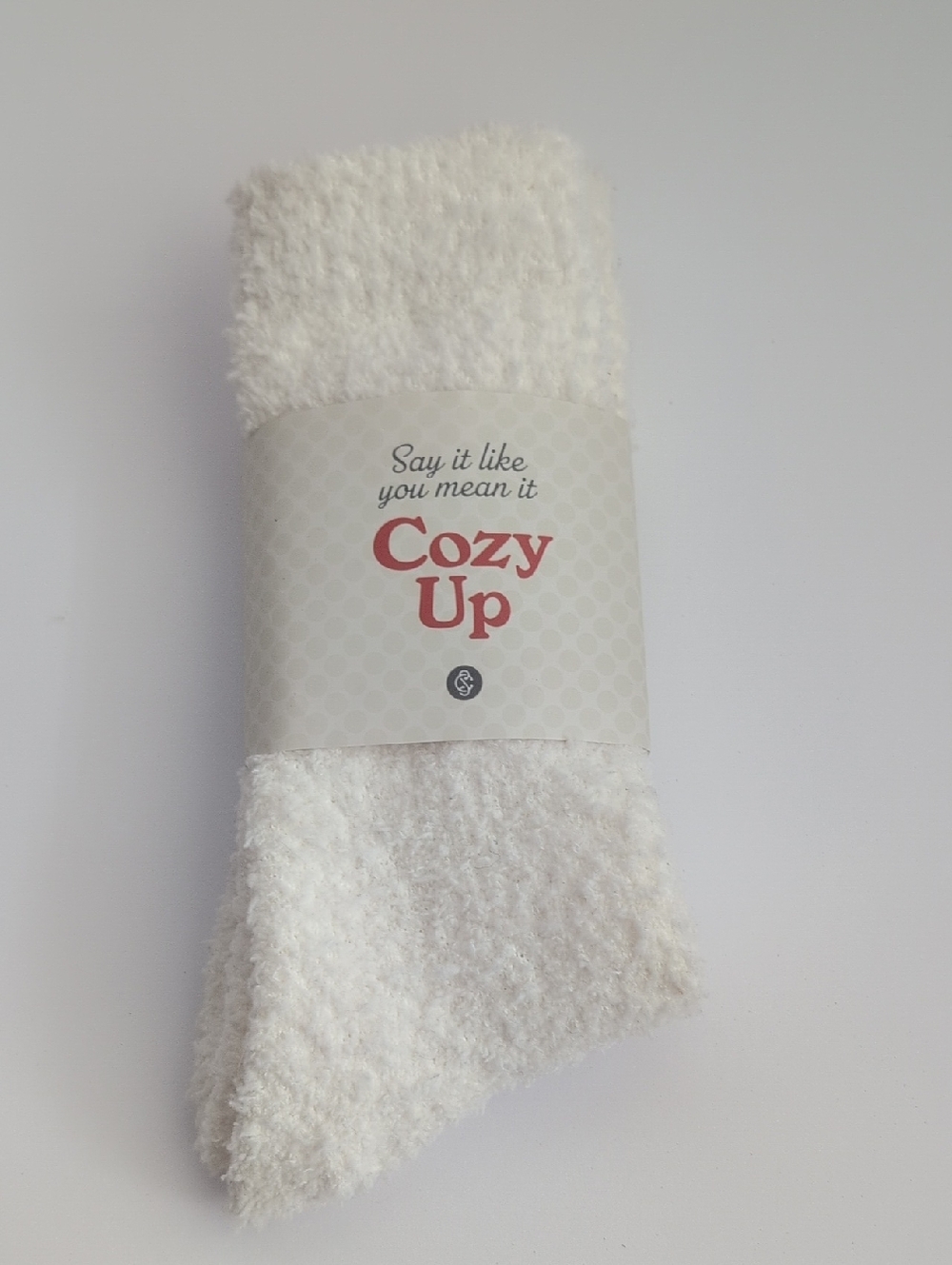 Cozy Up Plush White Socks NWT